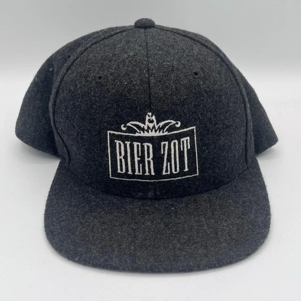 Bier Zot Beer Logo Hat‎ The Classics Yupoong Snapback Cap Gray Wool Blend
